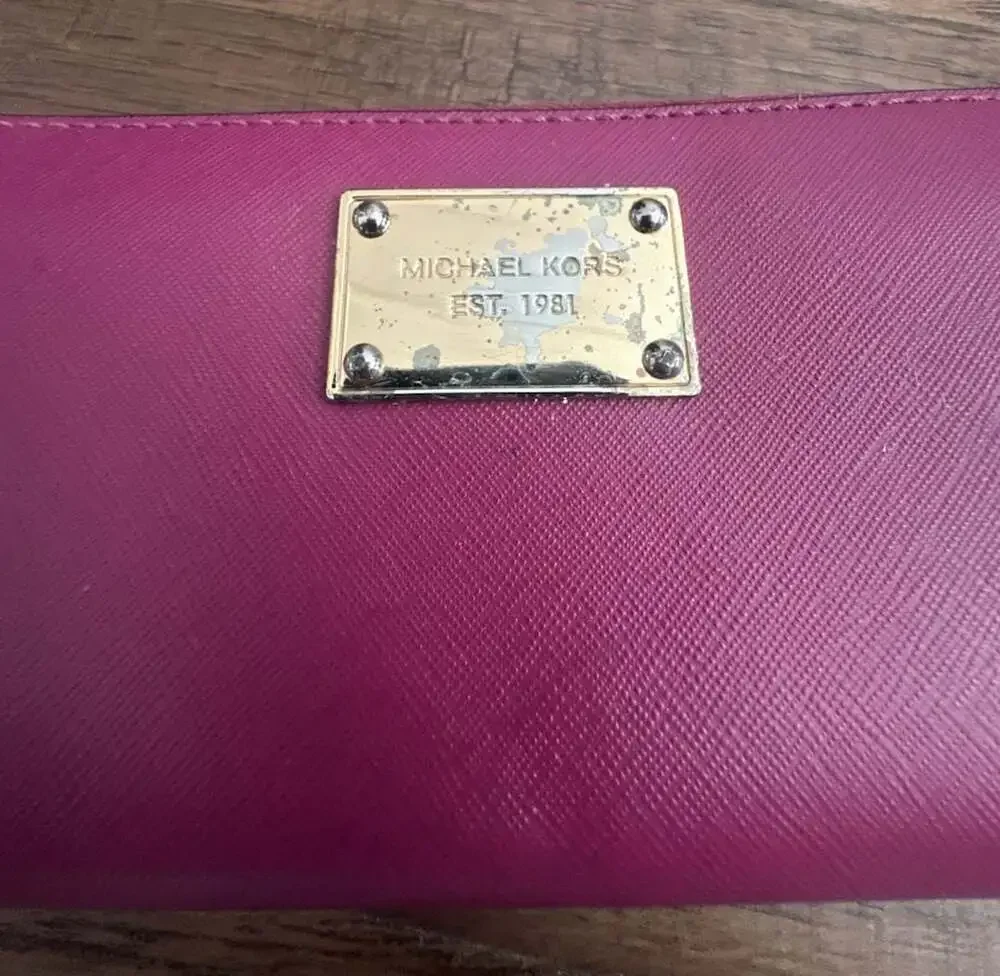 Michael Kors Saffiano Leather Continental Zip Around Wallet